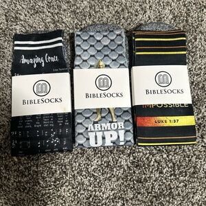 Christian Verse Socks for Men - Bible Socks (3-Pair) - Faith Gift New